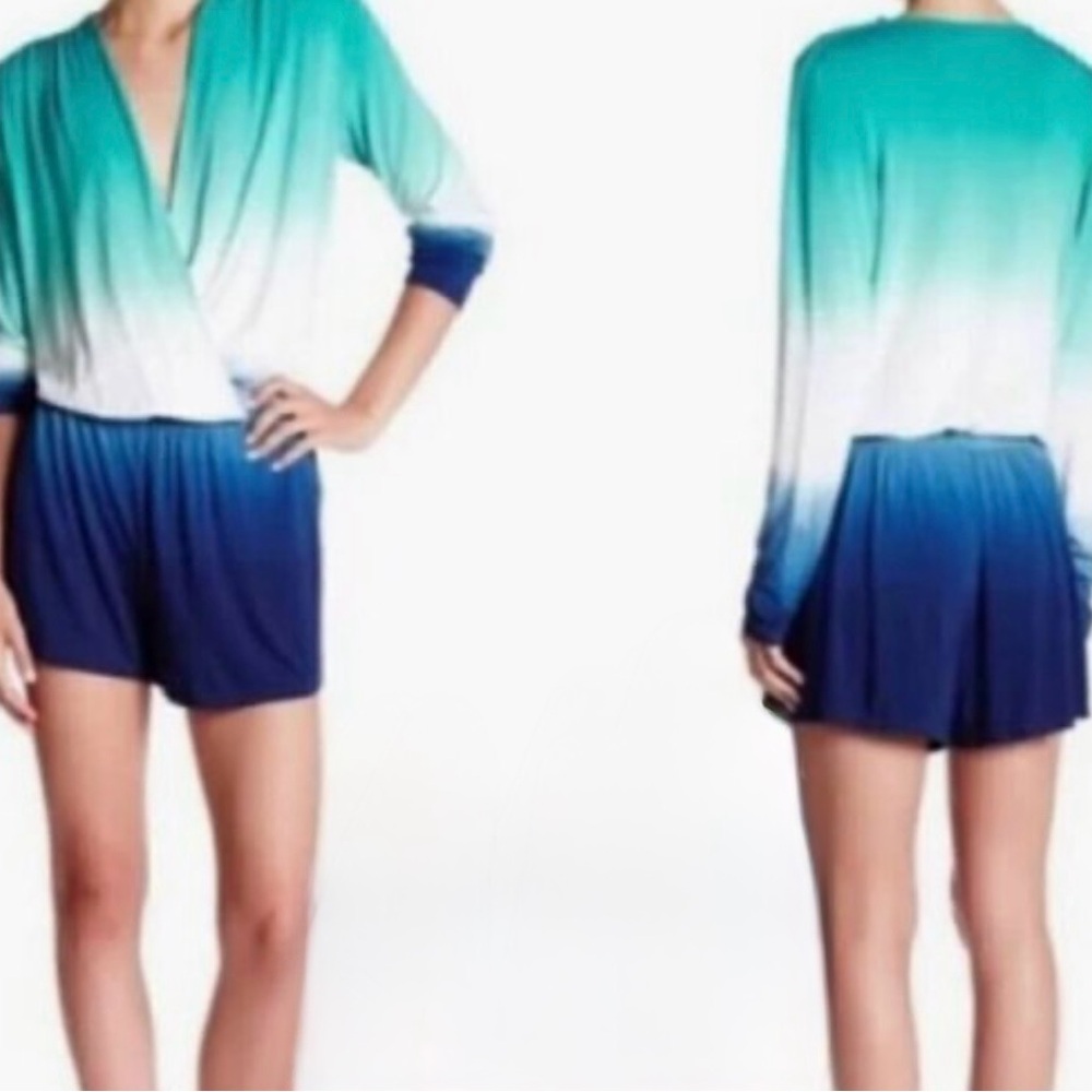 Young Fabulous & Broke Blue and Green Ombre Romper